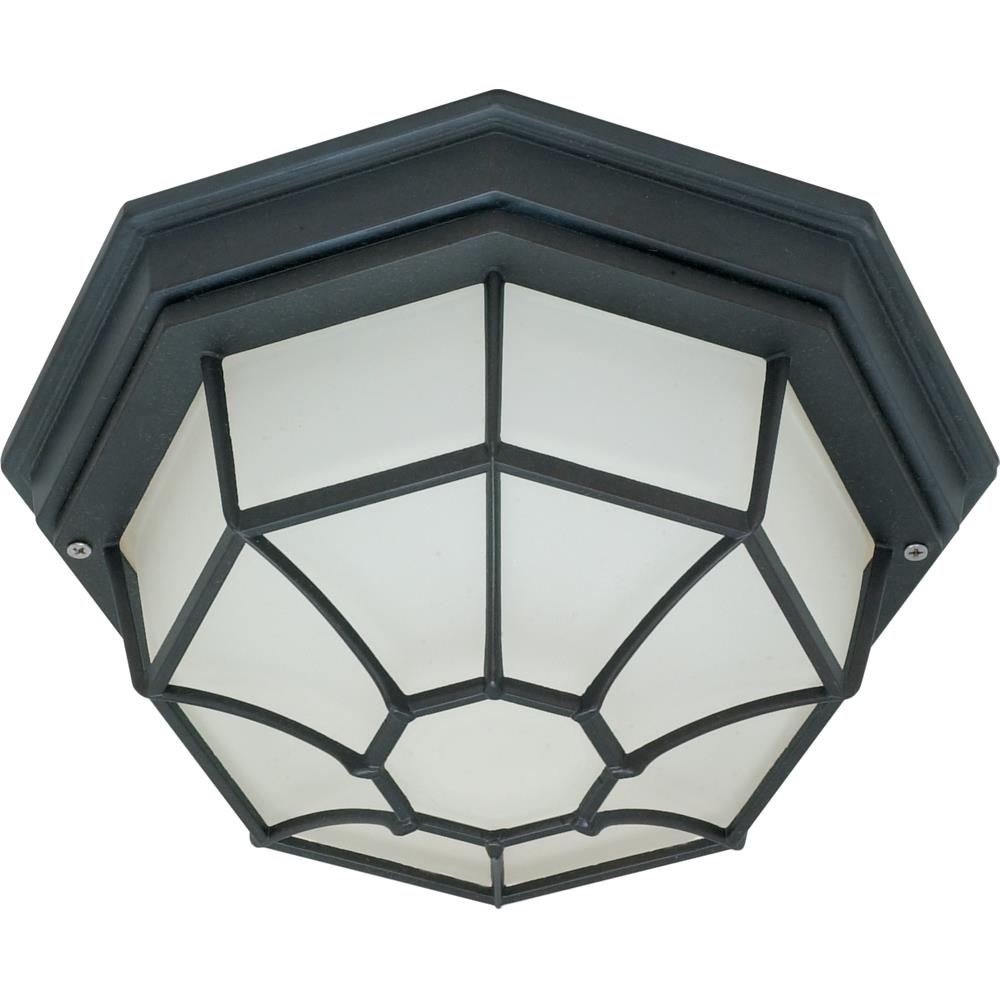 Nuvo Lighting 60/536  1 Light - 12" - Ceiling Spider Cage Fixture - Die Cast; Glass Lens in Textured Black Finish